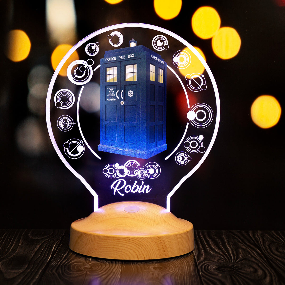 DR WHO TARDIS PERSONALIZED 3D LAMP WITH YOUR NAME
