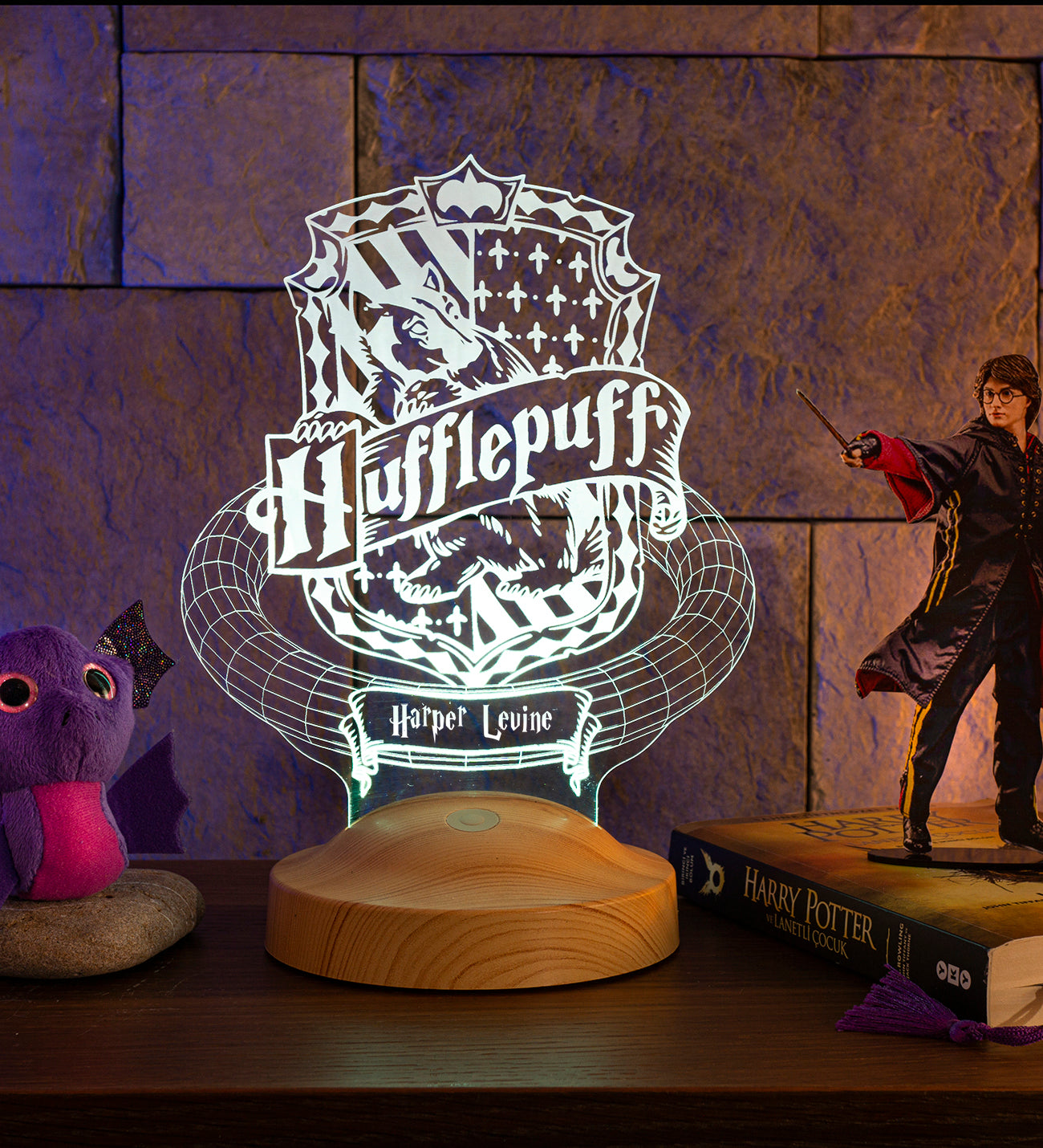 Harry Potter Hogwarts Hufflepuff Personalized UV Printed Gift Wooden Cutout & Gift Box