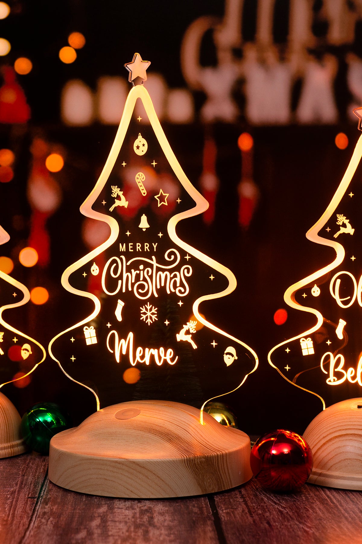 Christmas Tree Sweet Theme Personalized Lamp with Engraving
