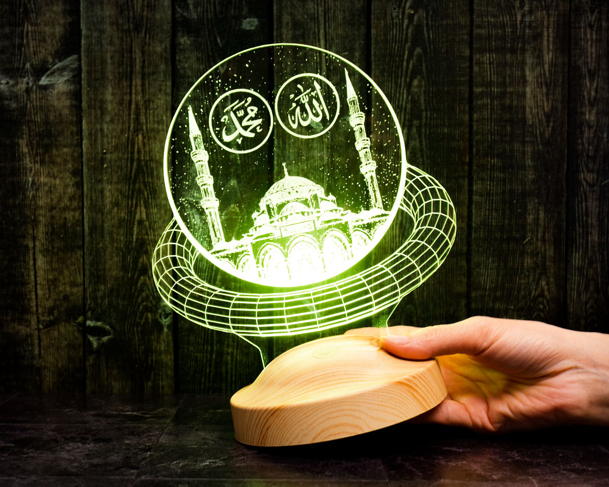 Mosque Ramadan Decoration Islamic Eid Mubarak Decoration 3D LED Lamp
