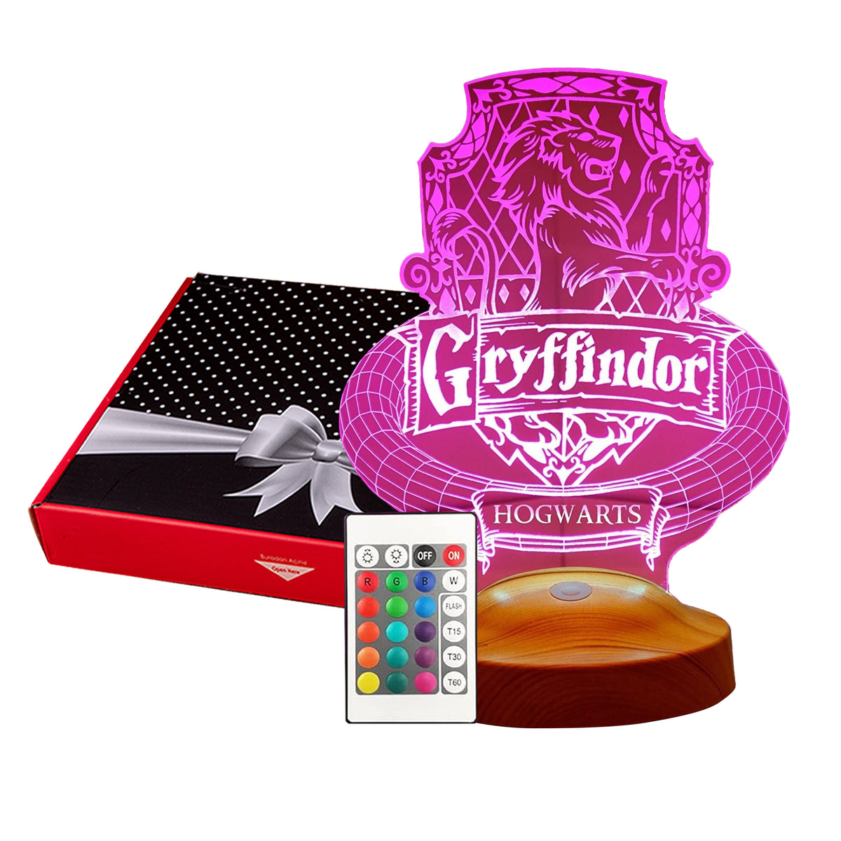 Personalized Harry Potter Hogwarts Gryffindor Gift UV Printed Wooden Cutout & Gift Box