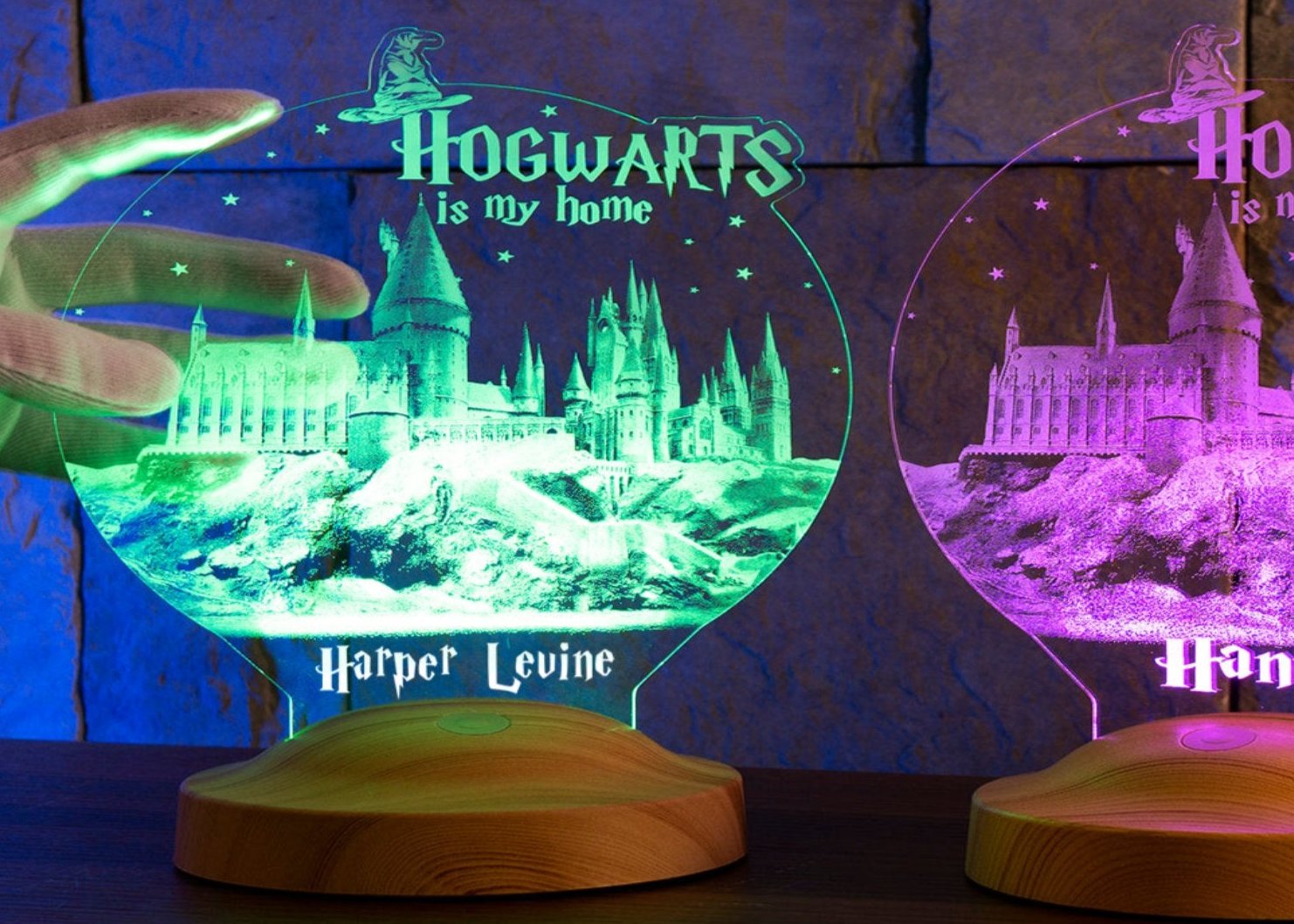 Castle Personalized Lamp with Engraving 3D Vision LED Night Light
