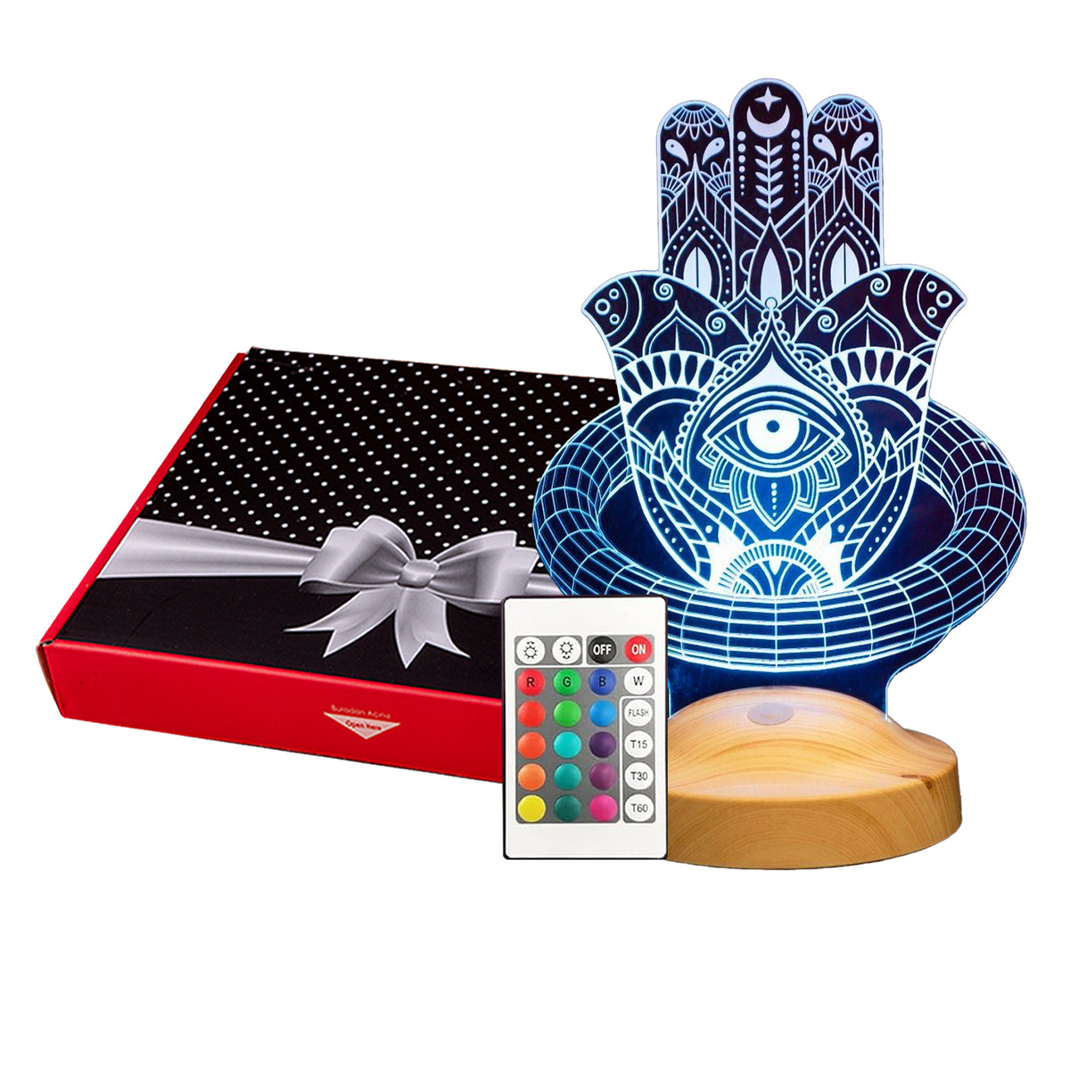 Hamsa Ramadan Decoration Islamic Eid Mubarak Decoration 3D LED Lamp