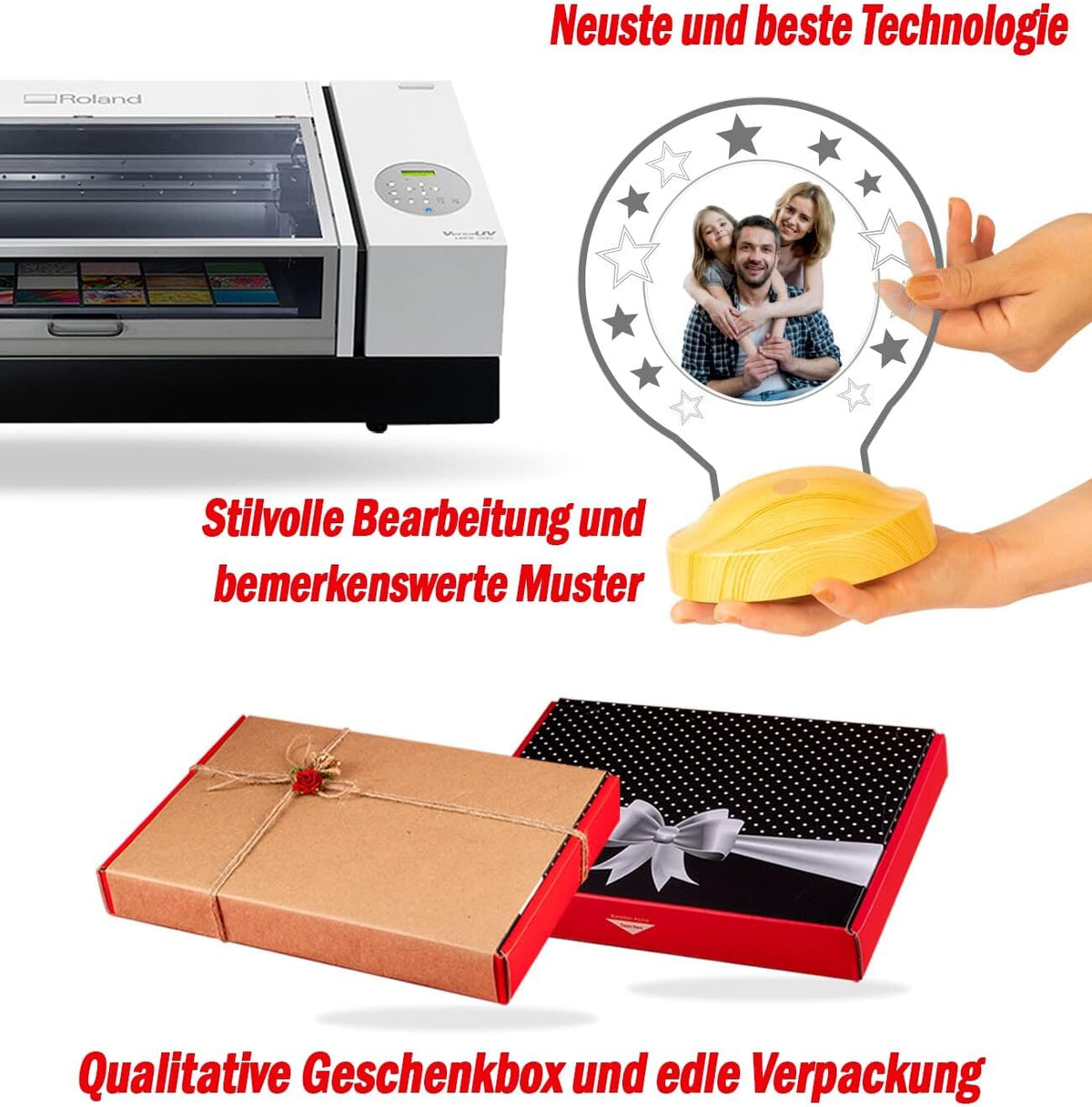 Photo gifts with desired text & your own picture Round