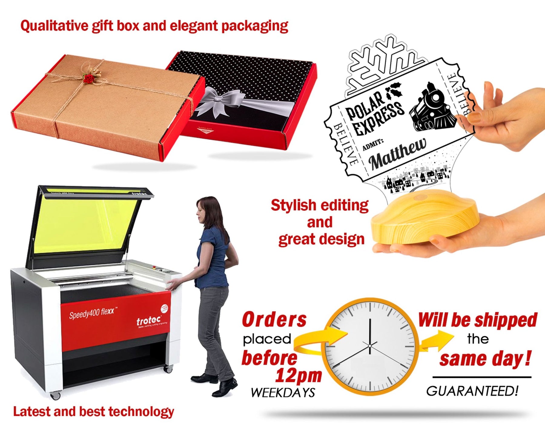 Polarexpress soft nacts gift personalized lamp with engraving
