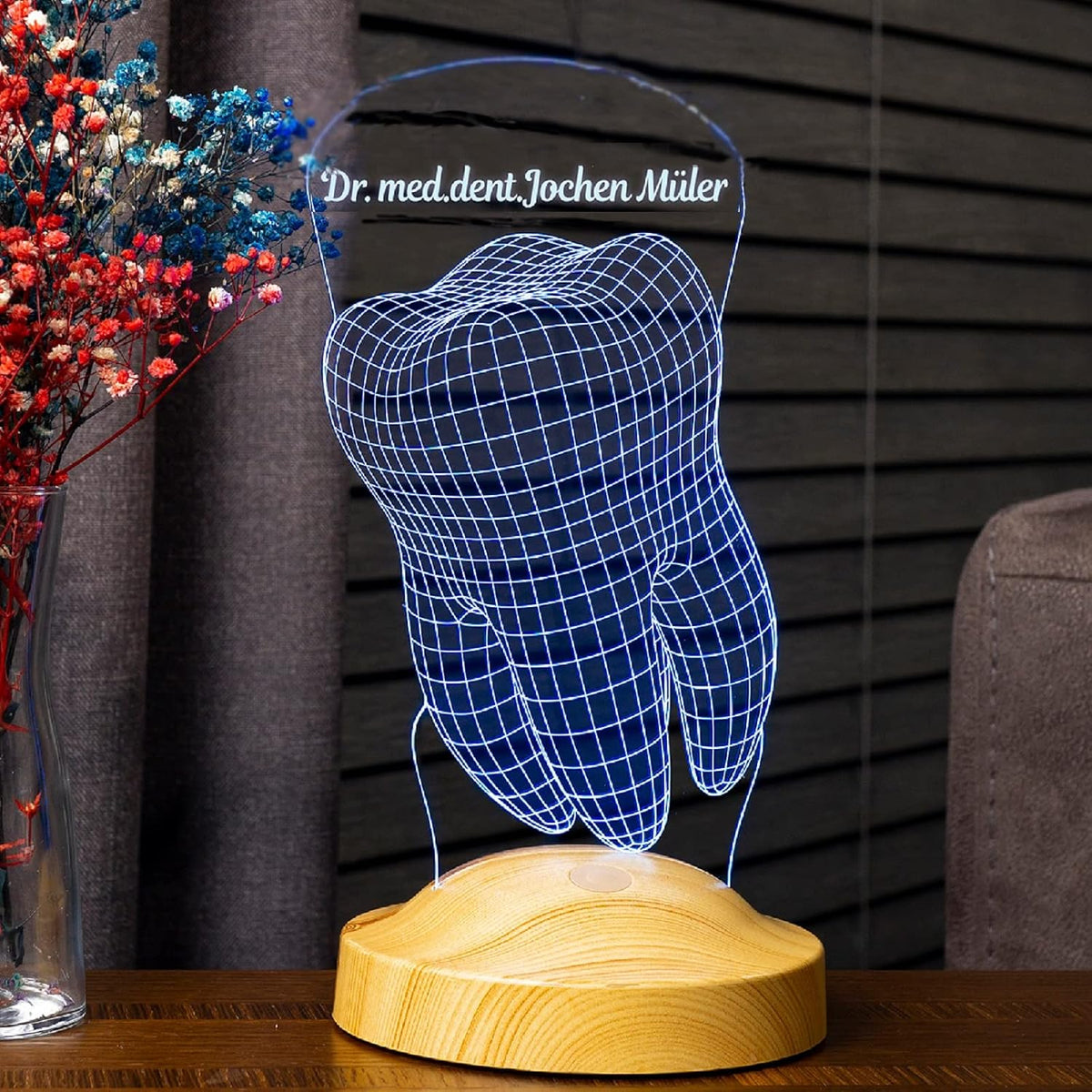 Personalized lamp with engraving dental office