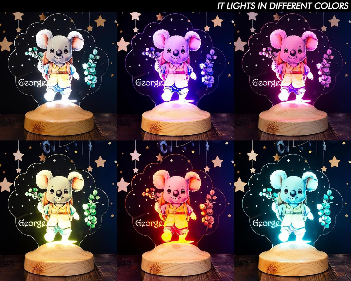 Personalisierte Baby-Koala Lampe – Nachtlicht mit Namen für Kinderzimmer
