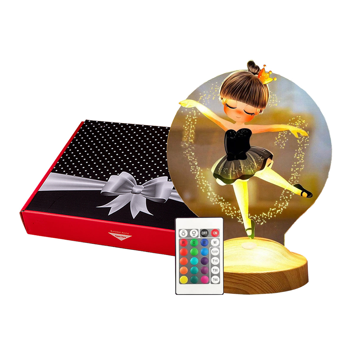 Ballerina Personalized Gifts 3D Lamp with Name UV Printing Birthday Gift Children's Room Bedside Lamp