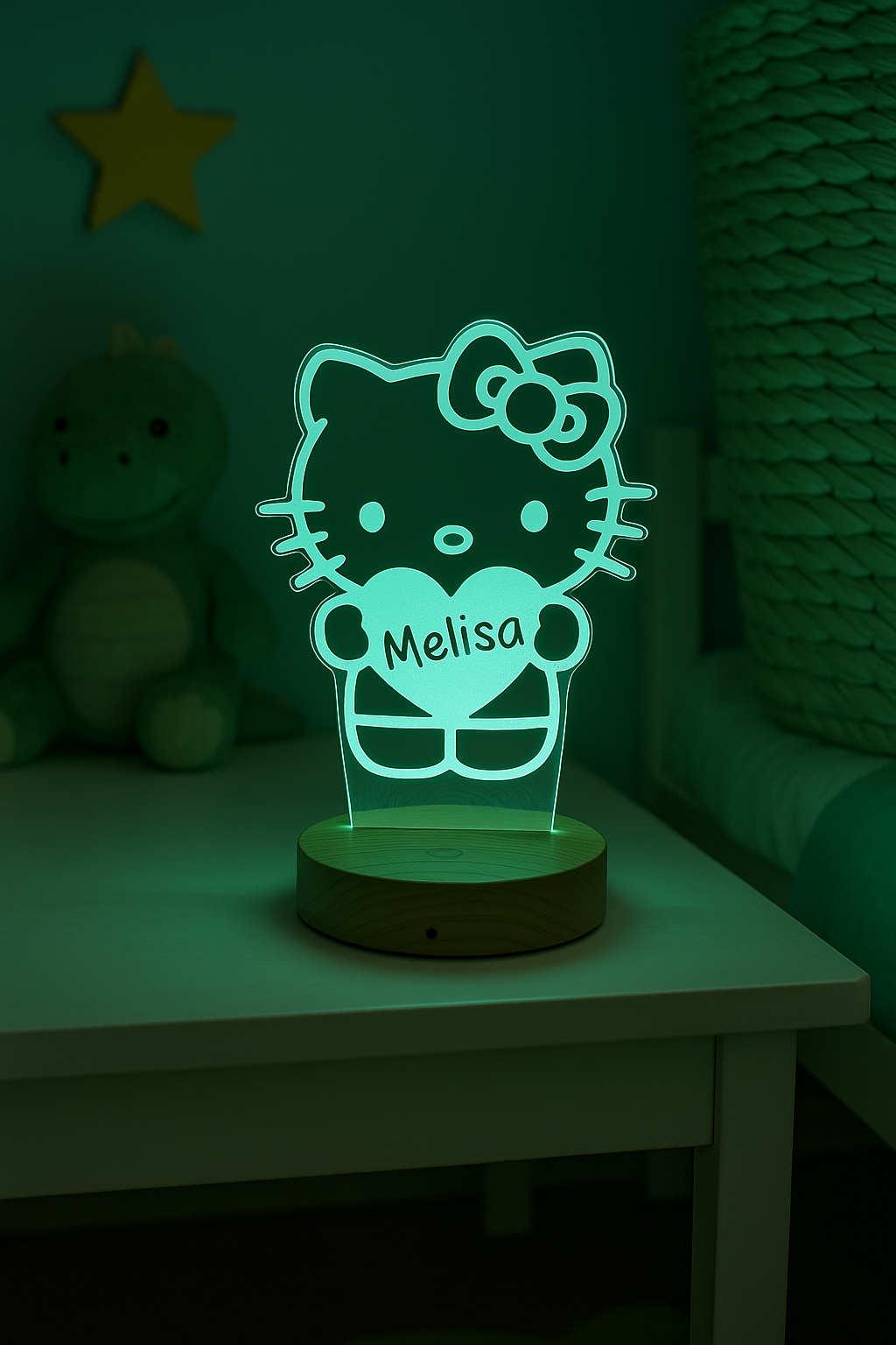 Personalisierte Süße Kitty 3D Nachtlampe | Geschenk für Mädchen | Kinderzimmer Deko | Babyzimmer