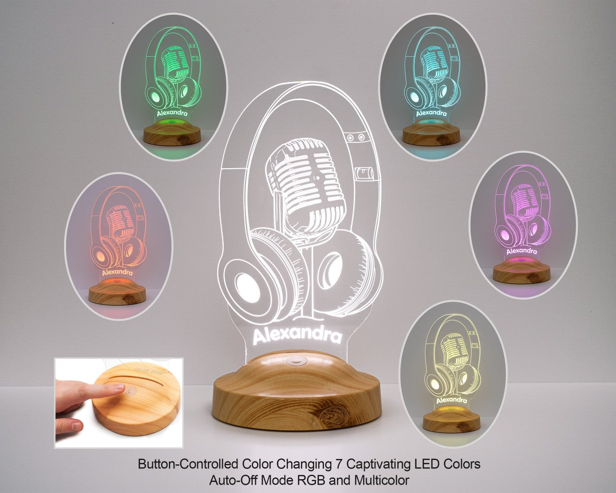 Headphone Microphone 3D Lamp Personalized Gift
