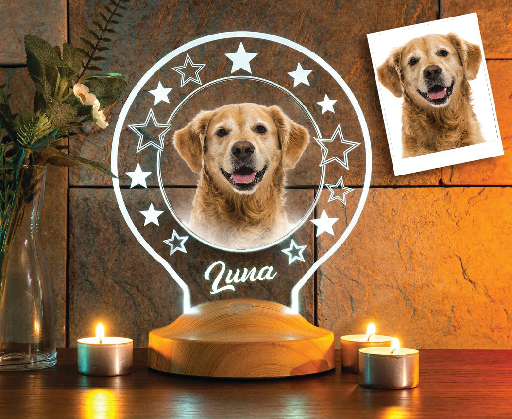 Photo gifts with desired text & your own picture Round