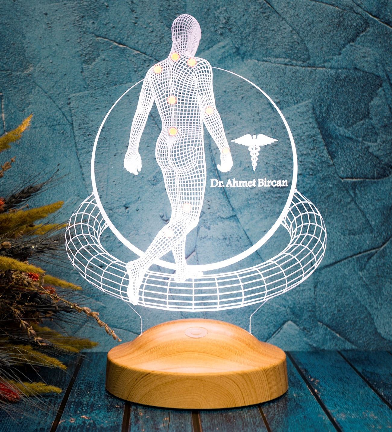 3D Physio Led Lamp with Name Engraving, Thank You for Physiotherapists, Christmas Gifts for Physiotherapists, Physiotherapist Gift