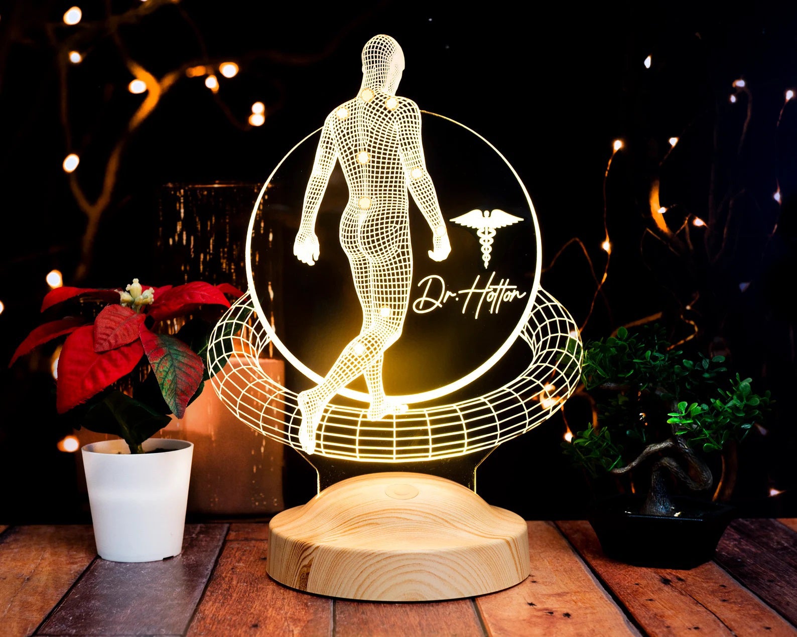 3D Physio Led Lamp with Name Engraving, Thank You for Physiotherapists, Christmas Gifts for Physiotherapists, Physiotherapist Gift