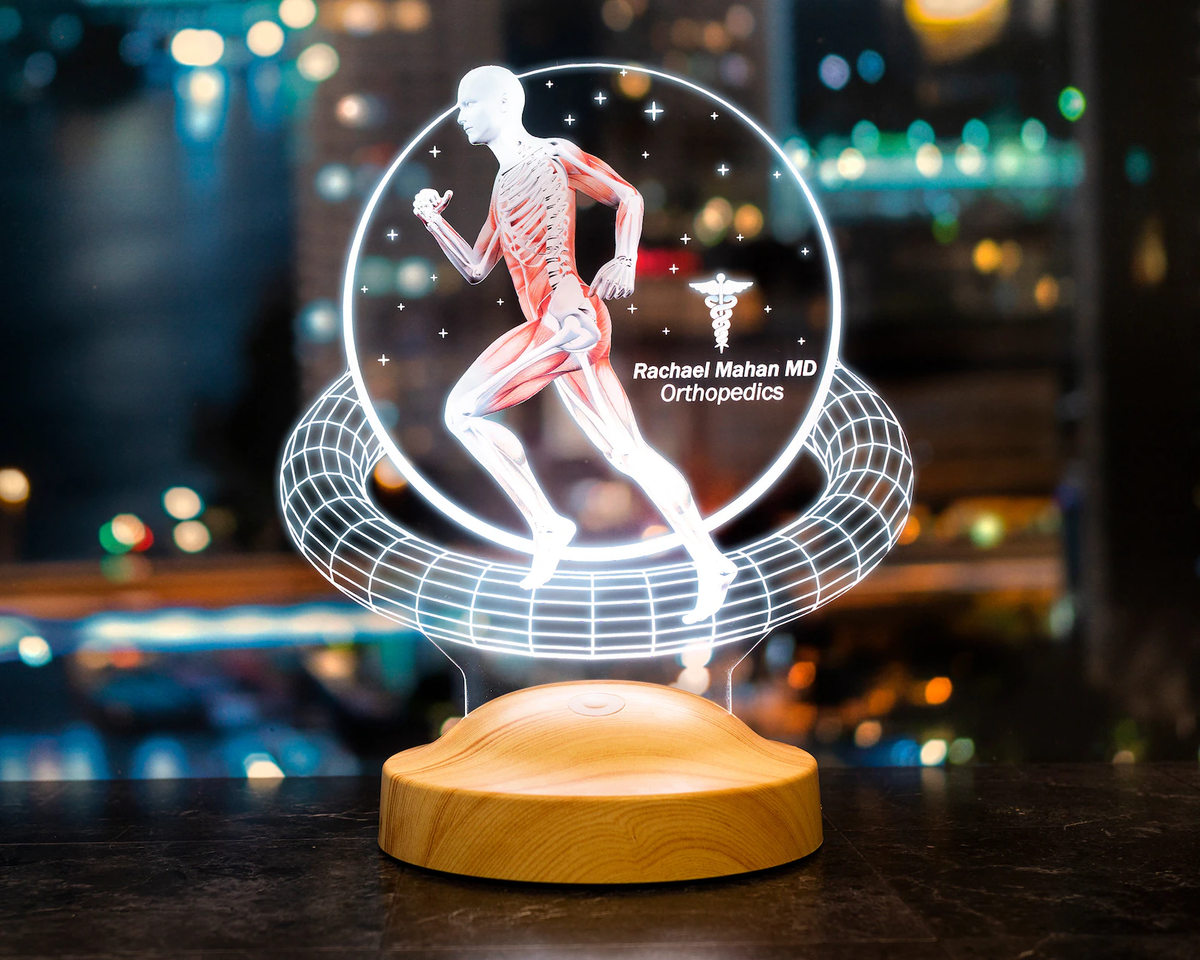 3D Physio Led Lamp with Name Engraving, Thank You for Physiotherapists, Christmas Gifts for Physiotherapists, Physiotherapist Gift
