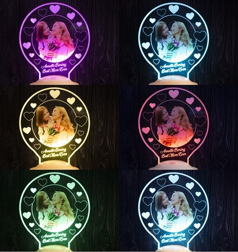 Photo gifts with desired text & your own picture Round