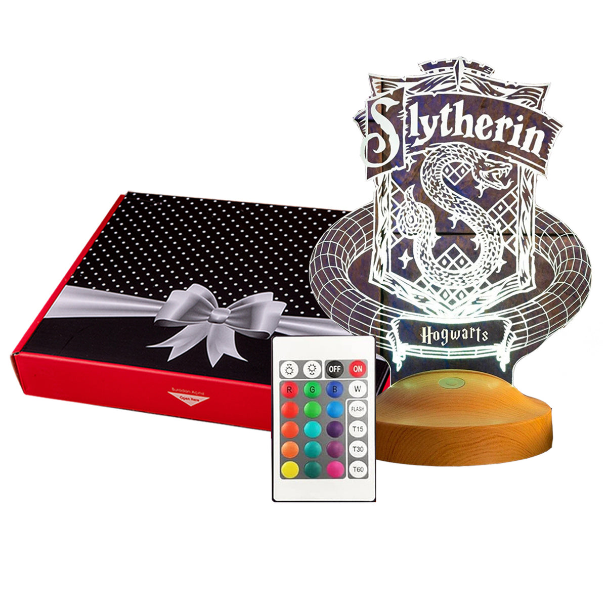 Harry Potter Hogwarts Slytherin Personalized UV Printed Gift Wooden Cutout & Gift Box