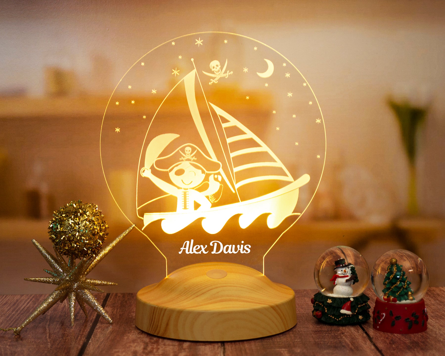 Pirate Personalized Gifts Lamp with custom text