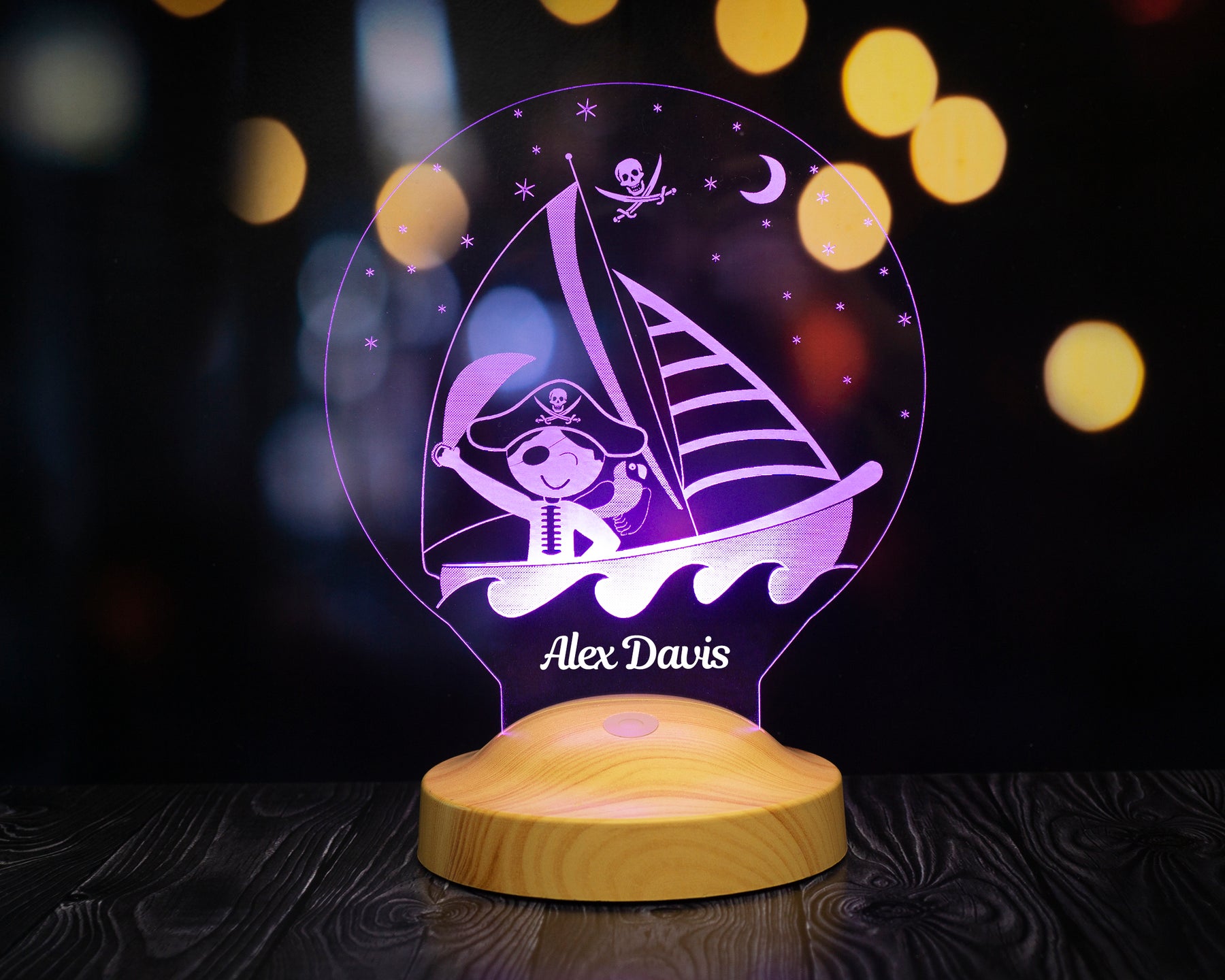 Pirate Personalized Gifts Lamp with custom text