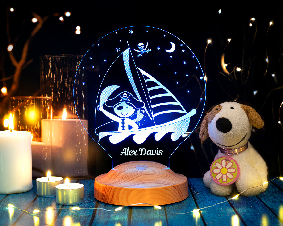 Pirate Personalized Gifts Lamp with custom text