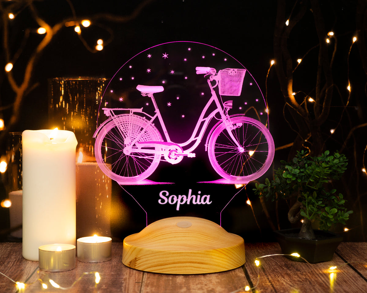 Bicycle Personalized lamp with text of your choice