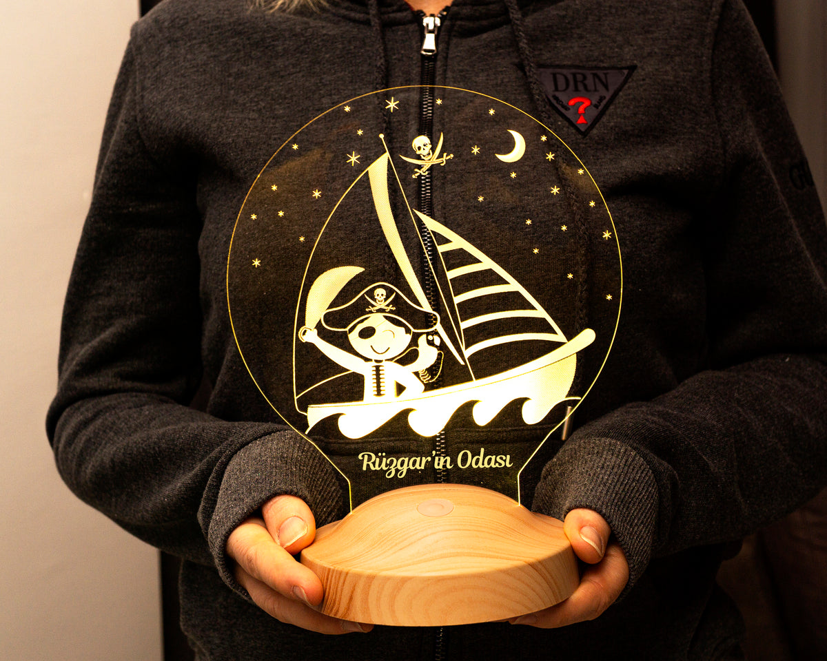 Pirate Personalized Gifts Lamp with custom text
