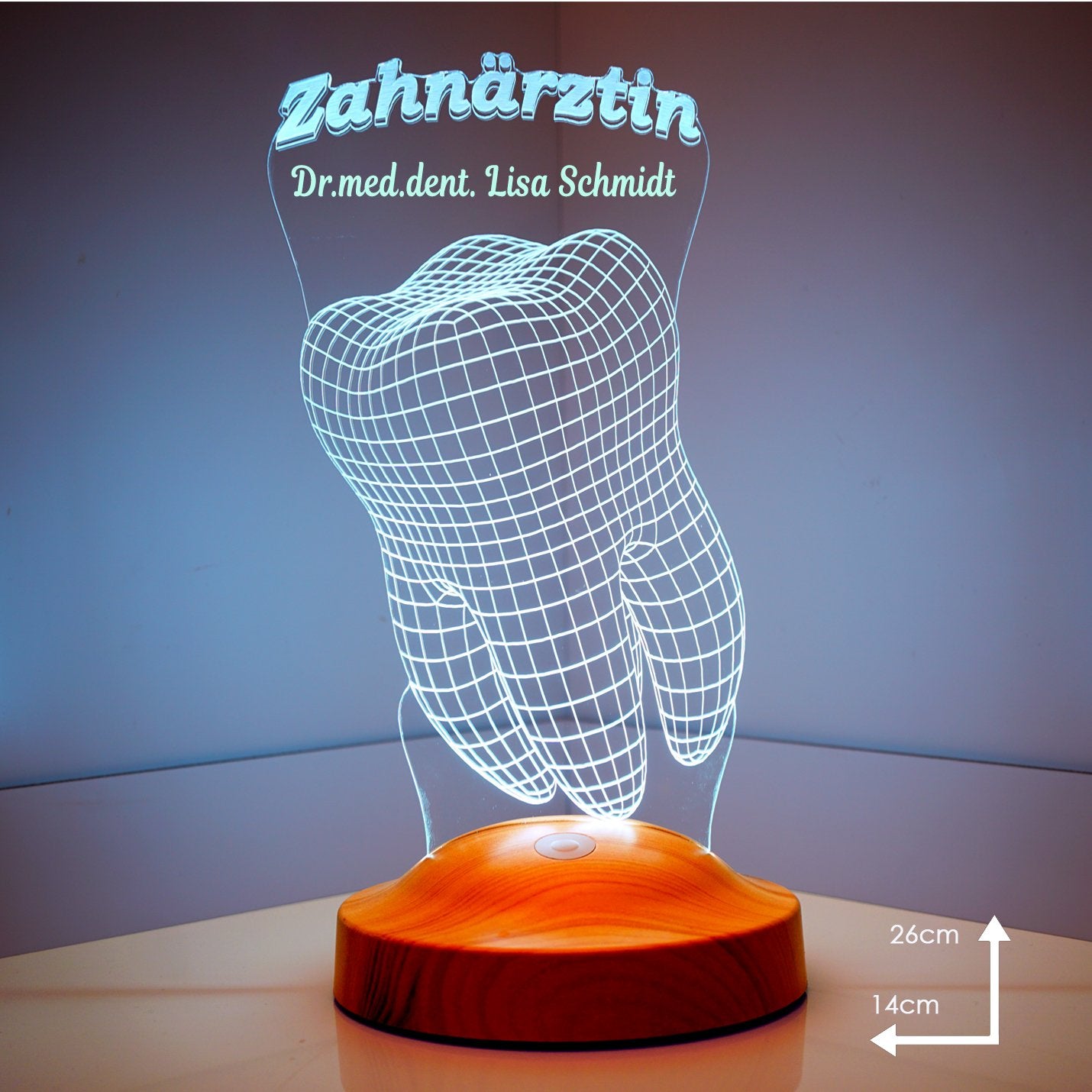 Personalized lamp with dentist engraving
