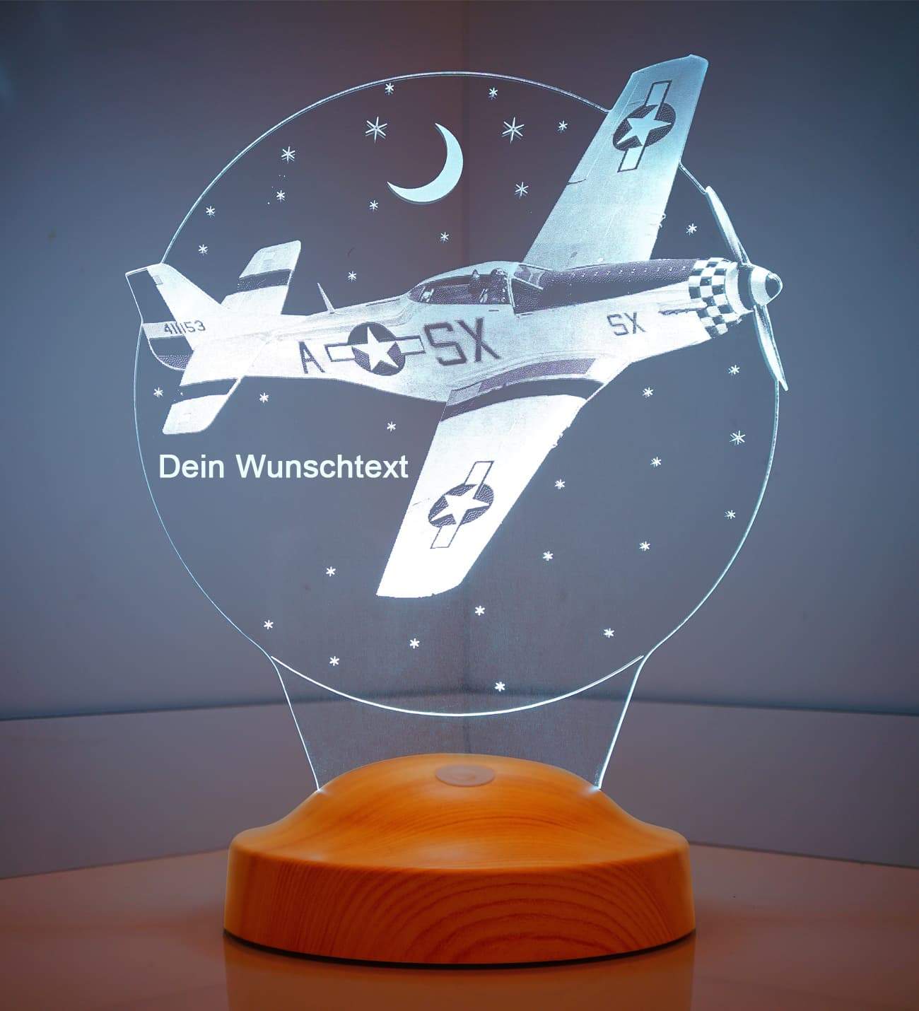 Airplane Personalized lamp for boy with text of your choice