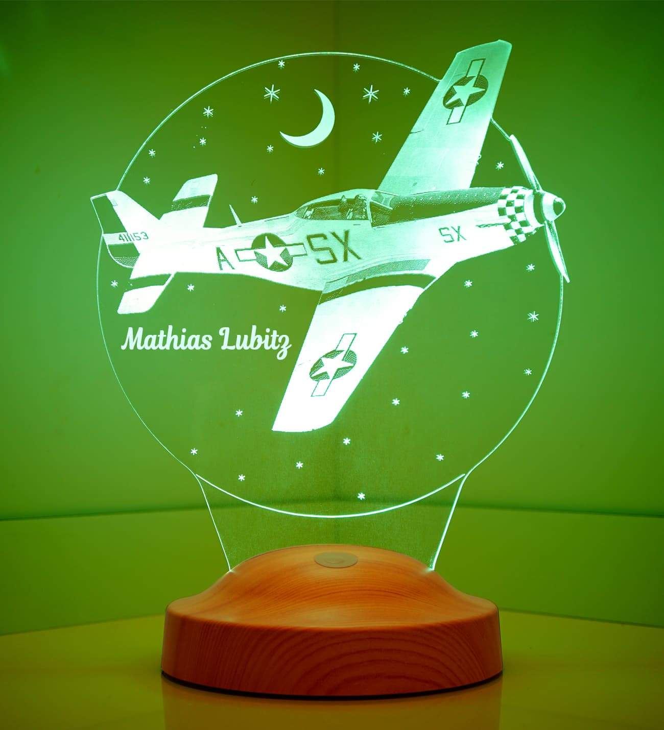 Airplane Personalized lamp for boy with text of your choice