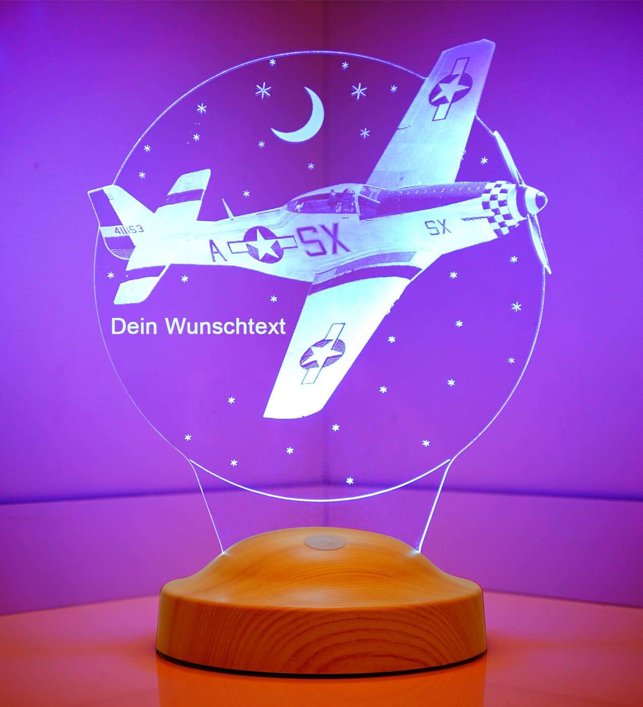 Airplane Personalized lamp for boy with text of your choice