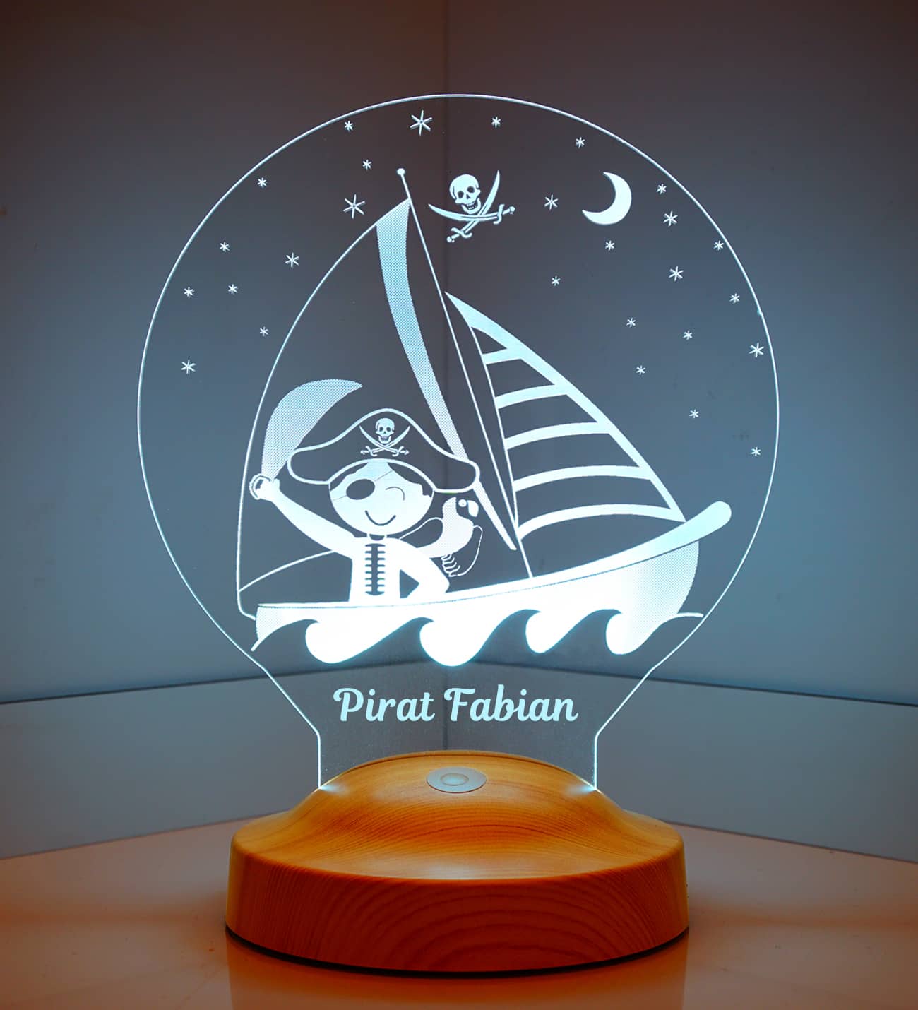 Pirate Personalized Gifts Lamp with custom text