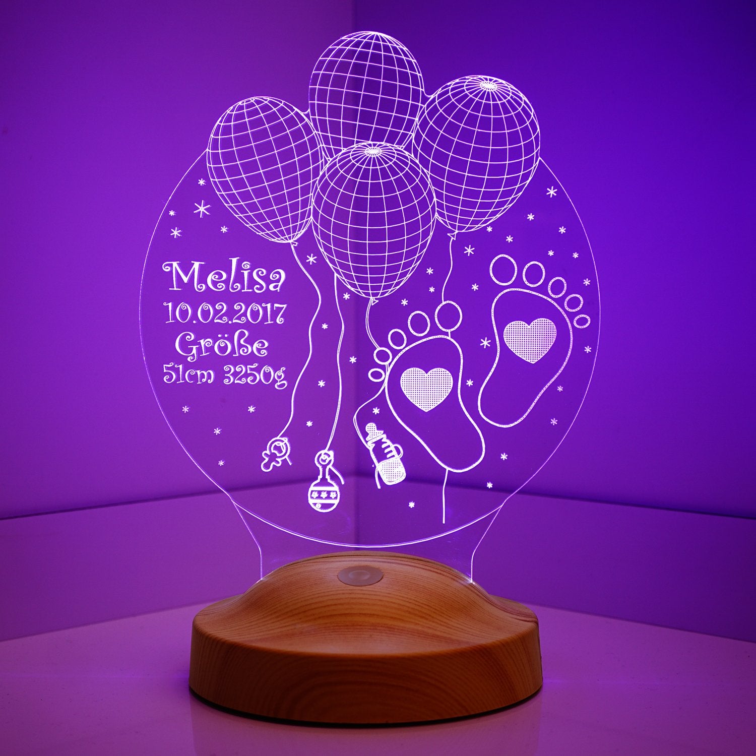 Welcome Baby Personalized lamp with text of your choice