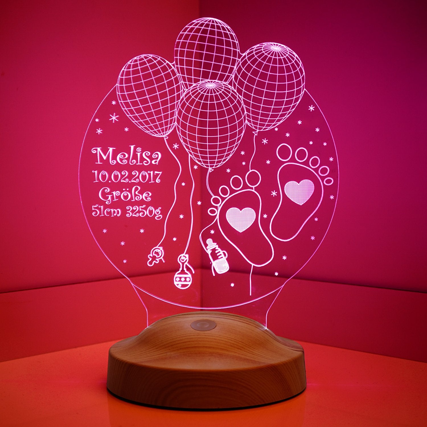 Welcome Baby Personalized lamp with text of your choice