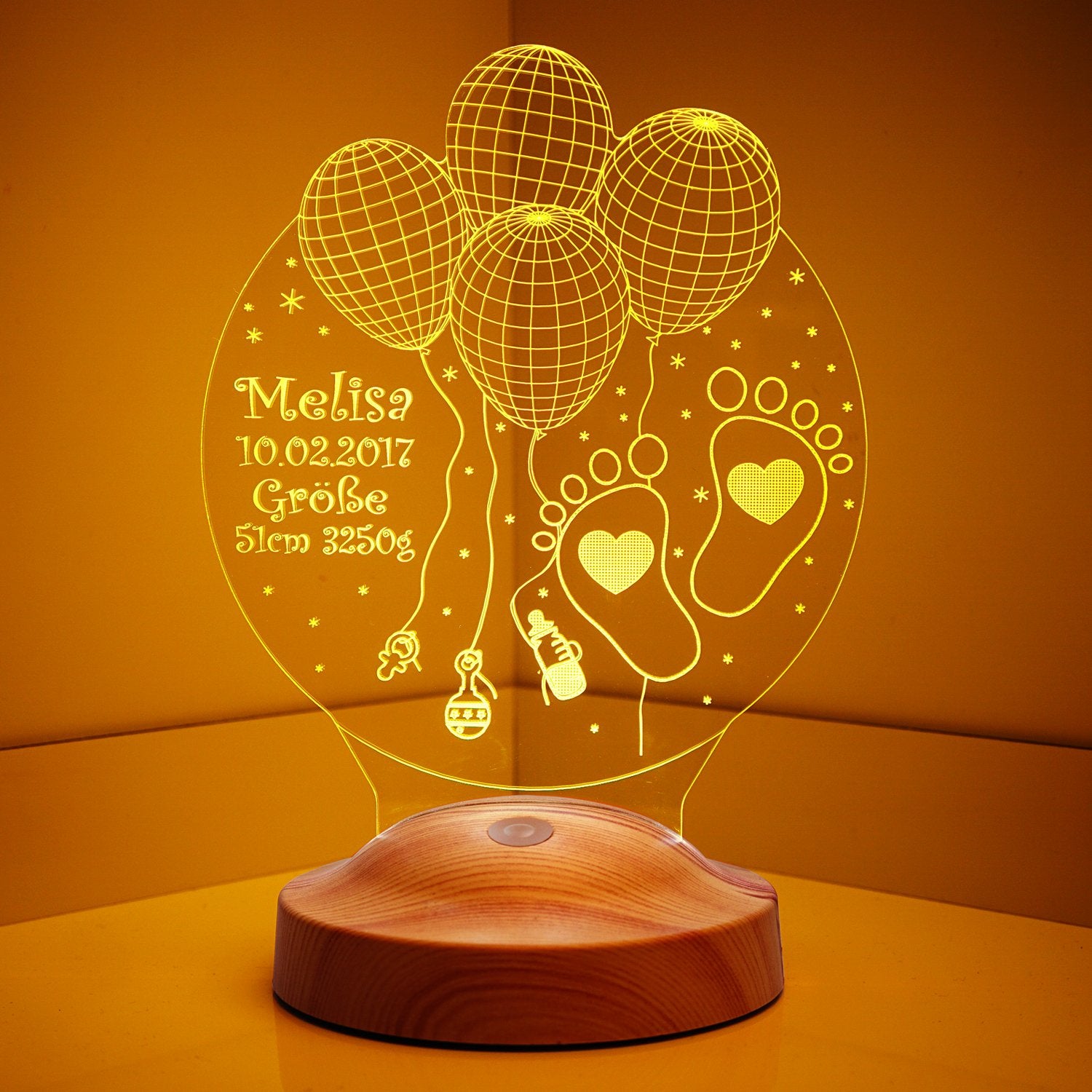 Welcome Baby Personalized lamp with text of your choice