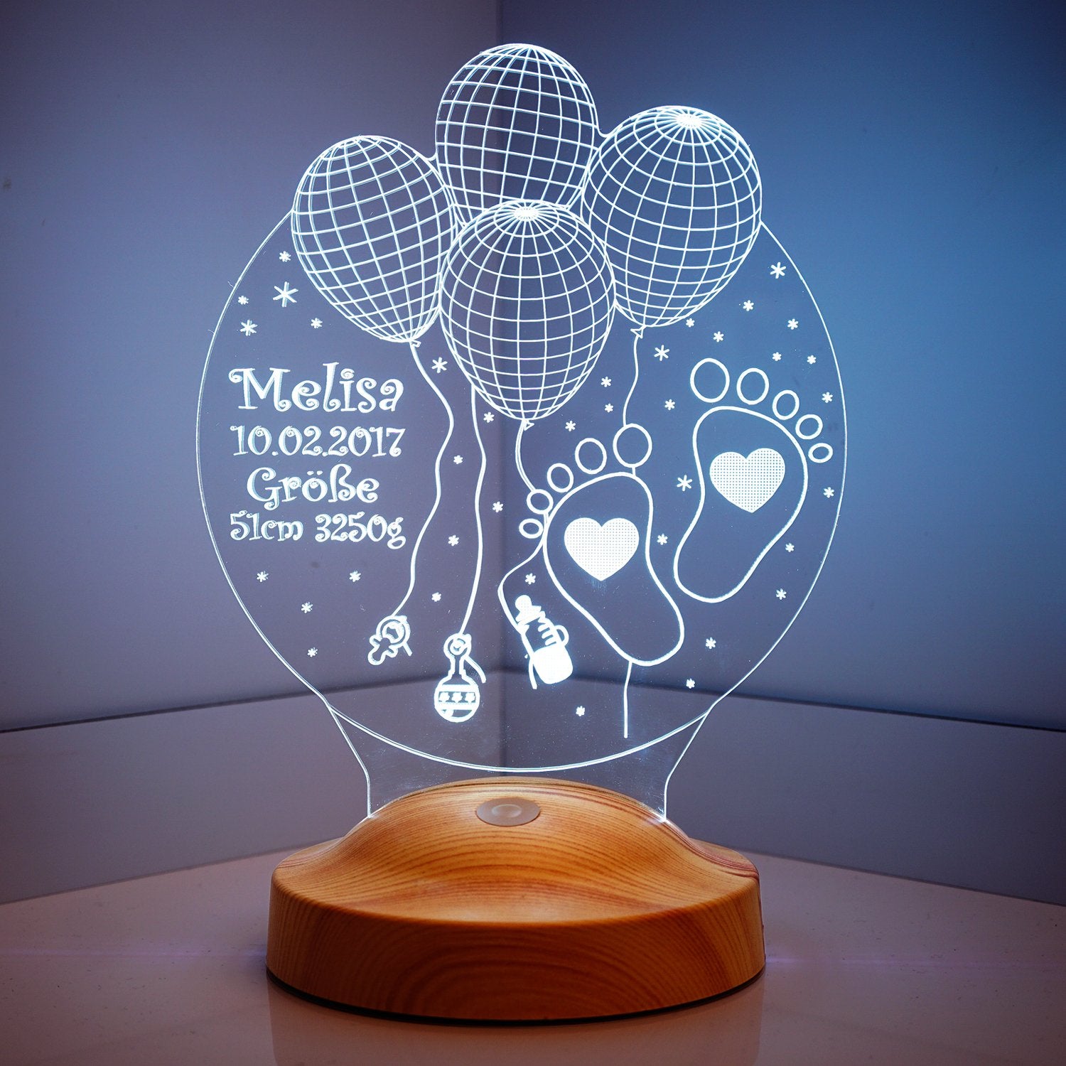 Welcome Baby Personalized lamp with text of your choice