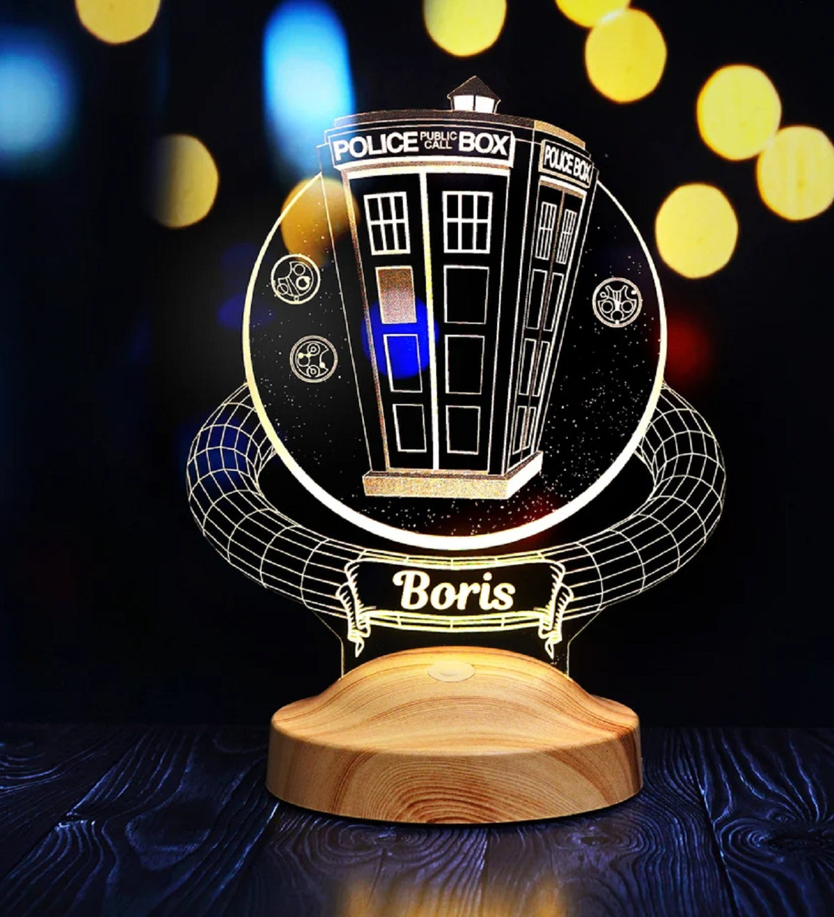 DR WHO TARDIS PERSONALIZED 3D LAMP WITH YOUR NAME