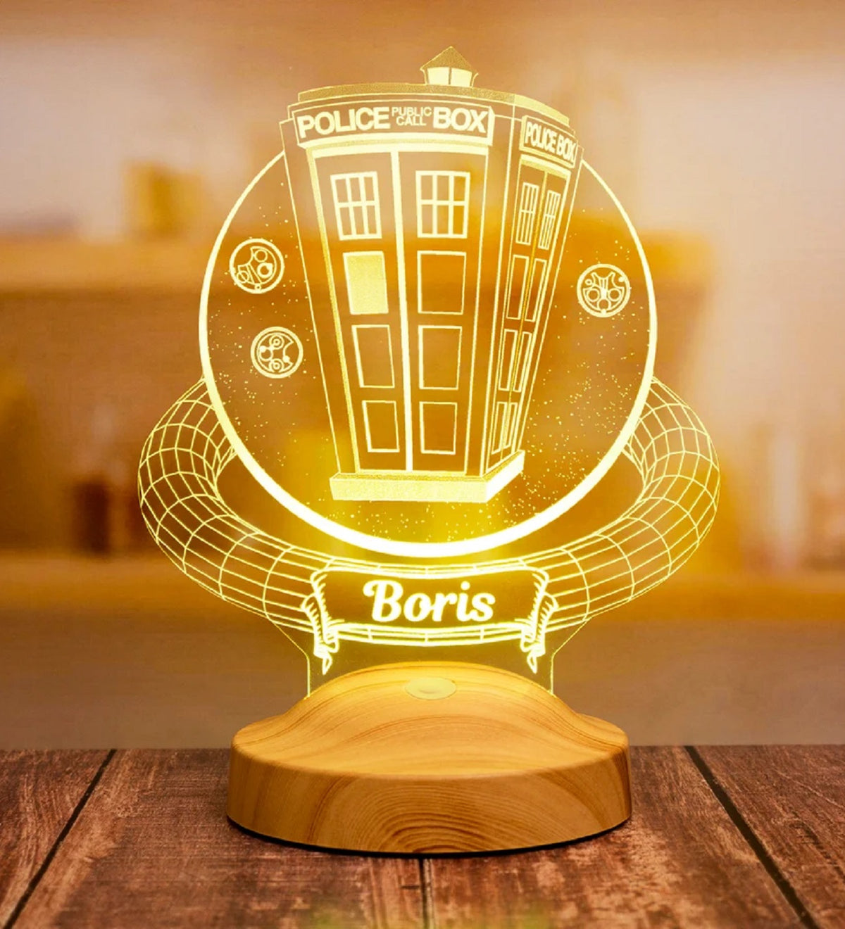 DR WHO TARDIS PERSONALIZED 3D LAMP WITH YOUR NAME