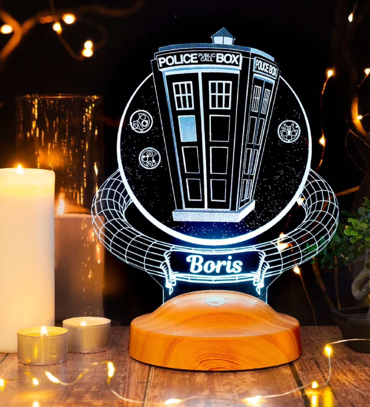 DR WHO TARDIS PERSONALIZED 3D LAMP WITH YOUR NAME