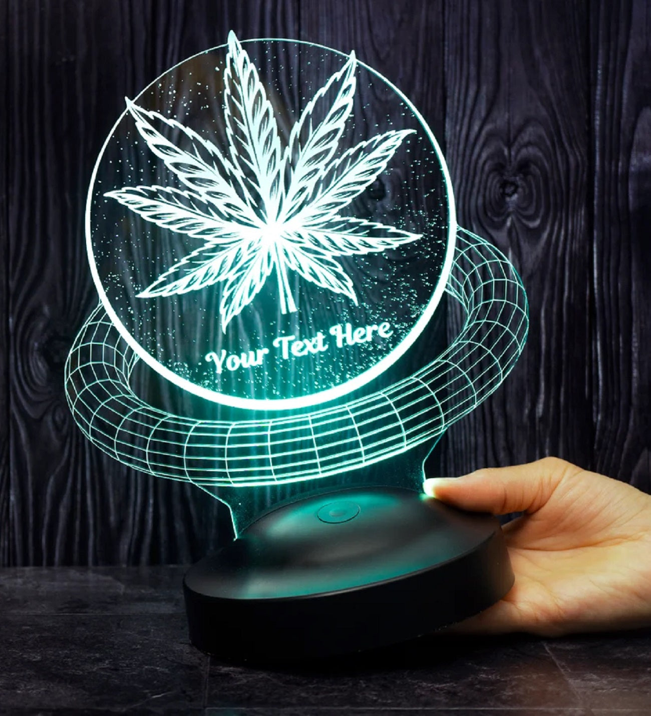 CANNABIS PERSONALIZED LAMP WITH DESIRED TEXT