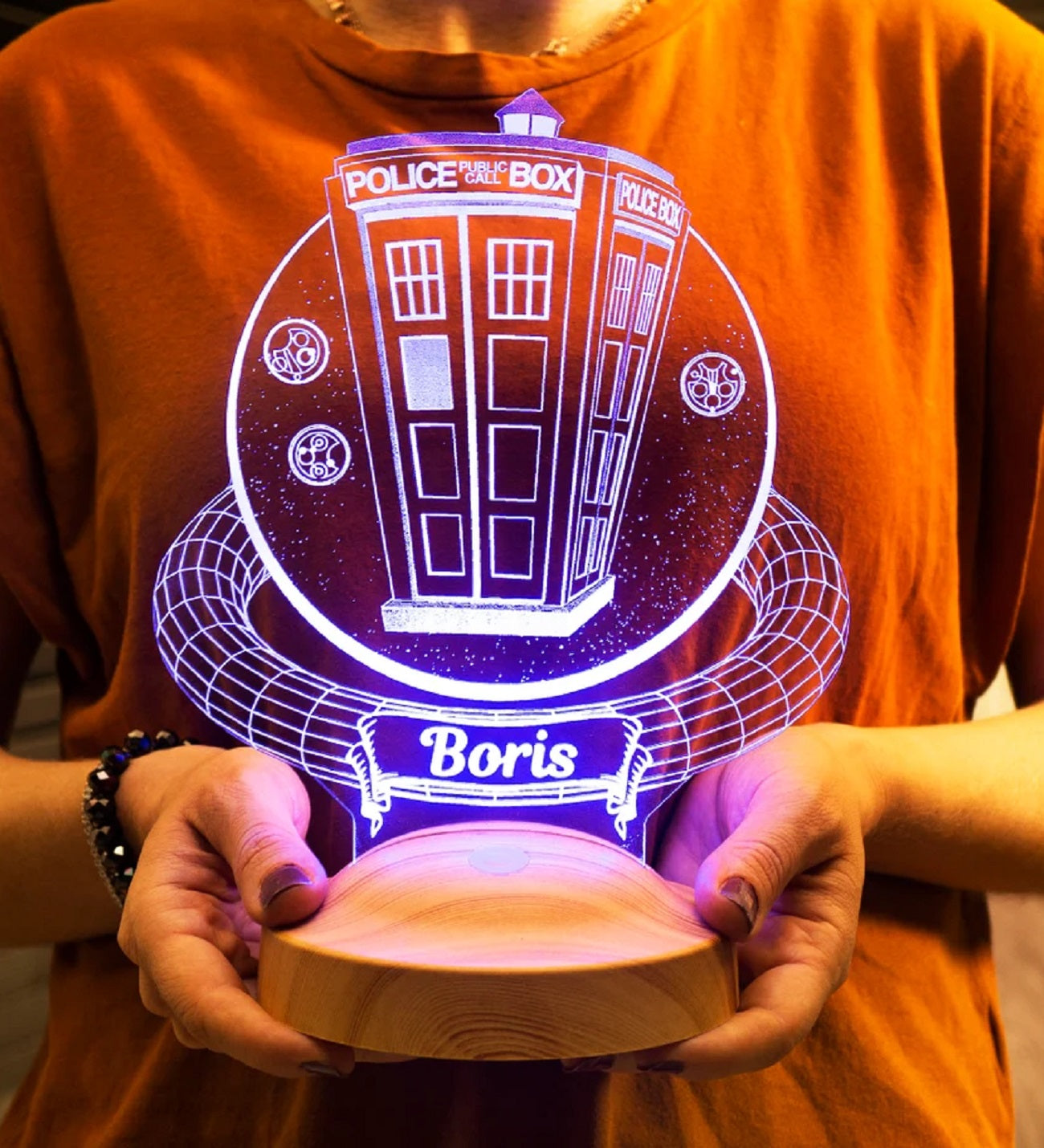 DR WHO TARDIS PERSONALIZED 3D LAMP WITH YOUR NAME