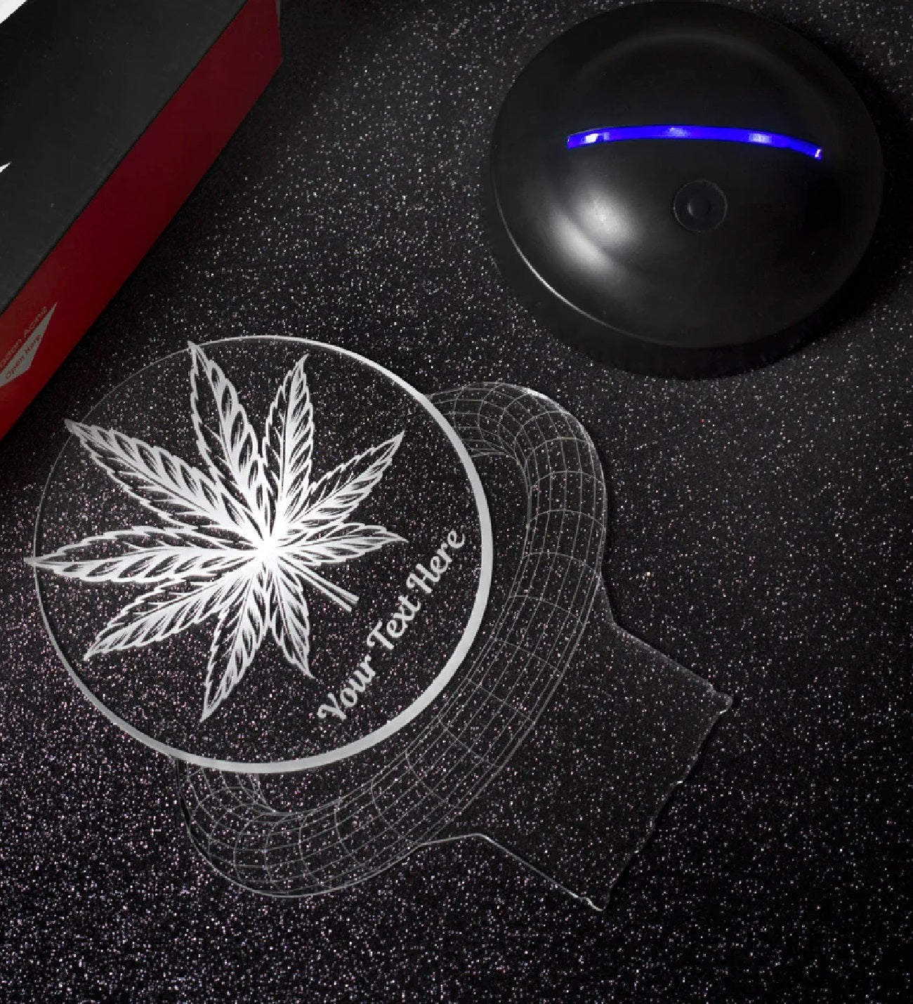 CANNABIS PERSONALIZED LAMP WITH DESIRED TEXT