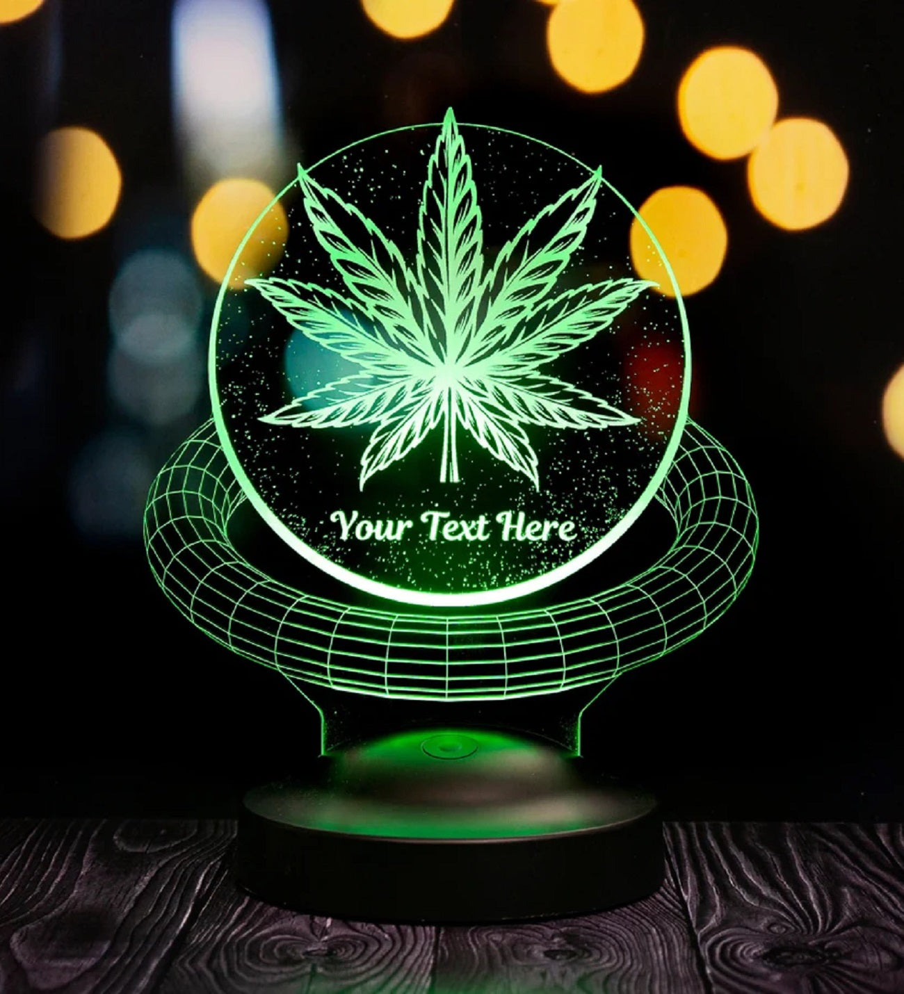 CANNABIS PERSONALIZED LAMP WITH DESIRED TEXT