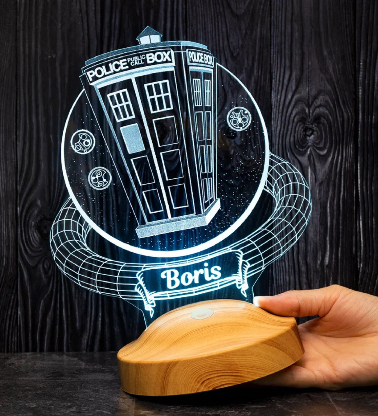 DR WHO TARDIS PERSONALIZED 3D LAMP WITH YOUR NAME