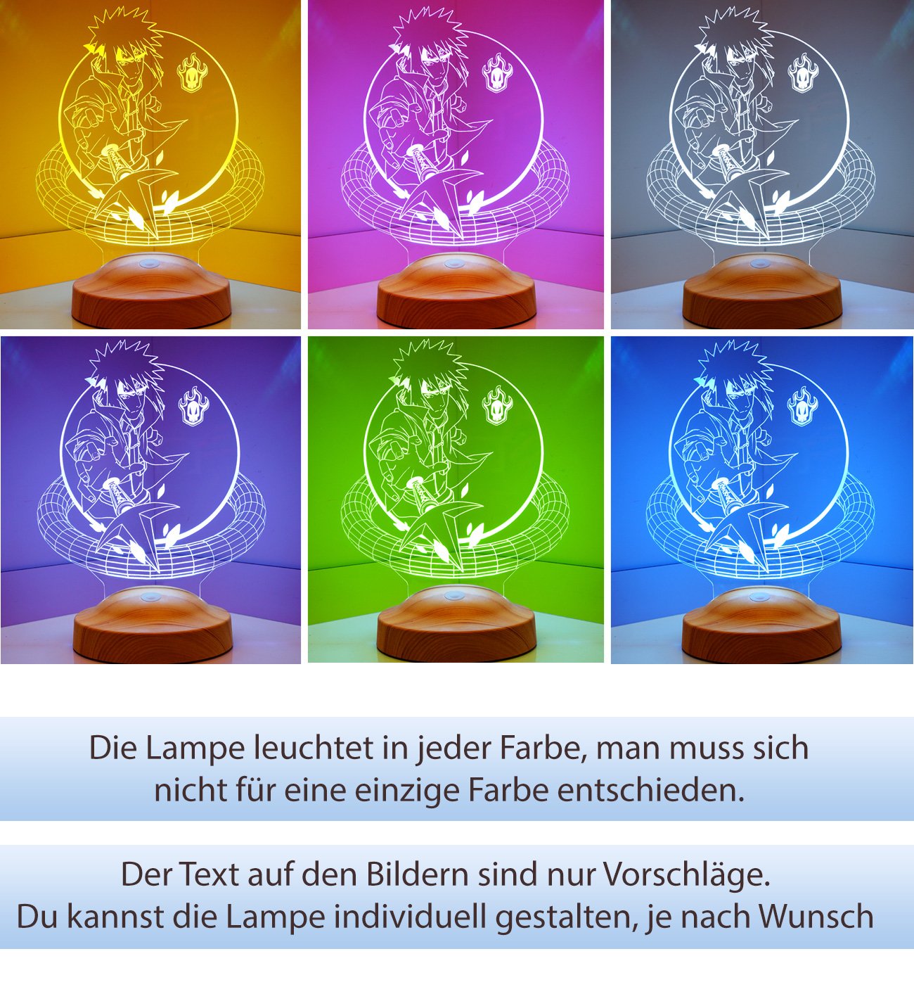 Anime Naruto Minato 3D Vision LED Night Light Personalized