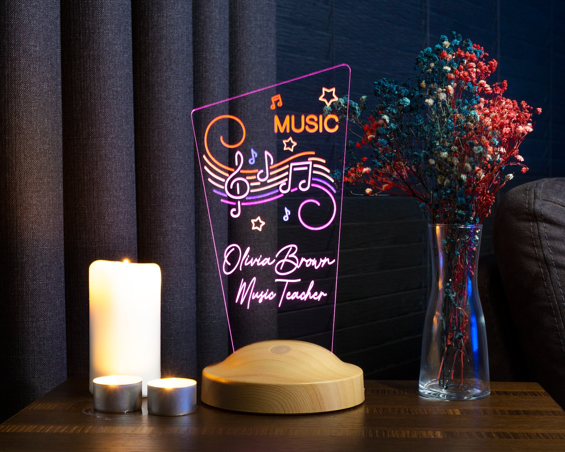 Music lovers LED lamp Personalized as a gift for photographers 3D illusion lamp