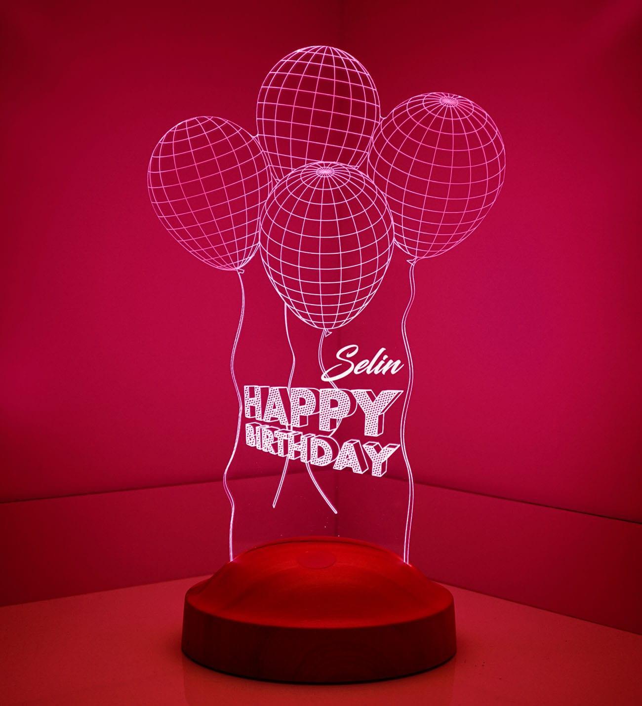 Happy Birthday Personalized lamp with text of your choice