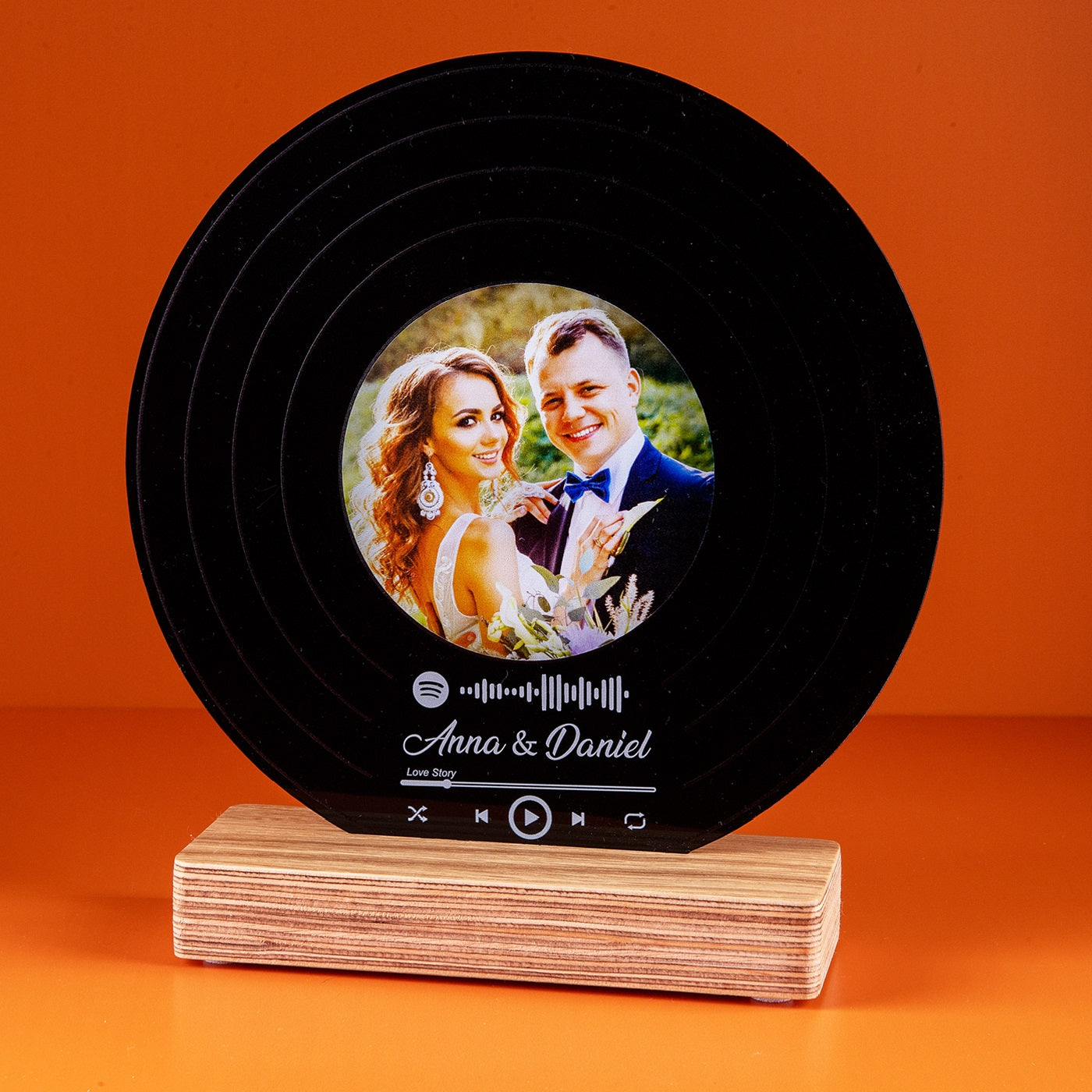 Personalized Vinyl Record Standee Spotify Song and Picture with High Quality UV Print Wooden Standee & Gift Box