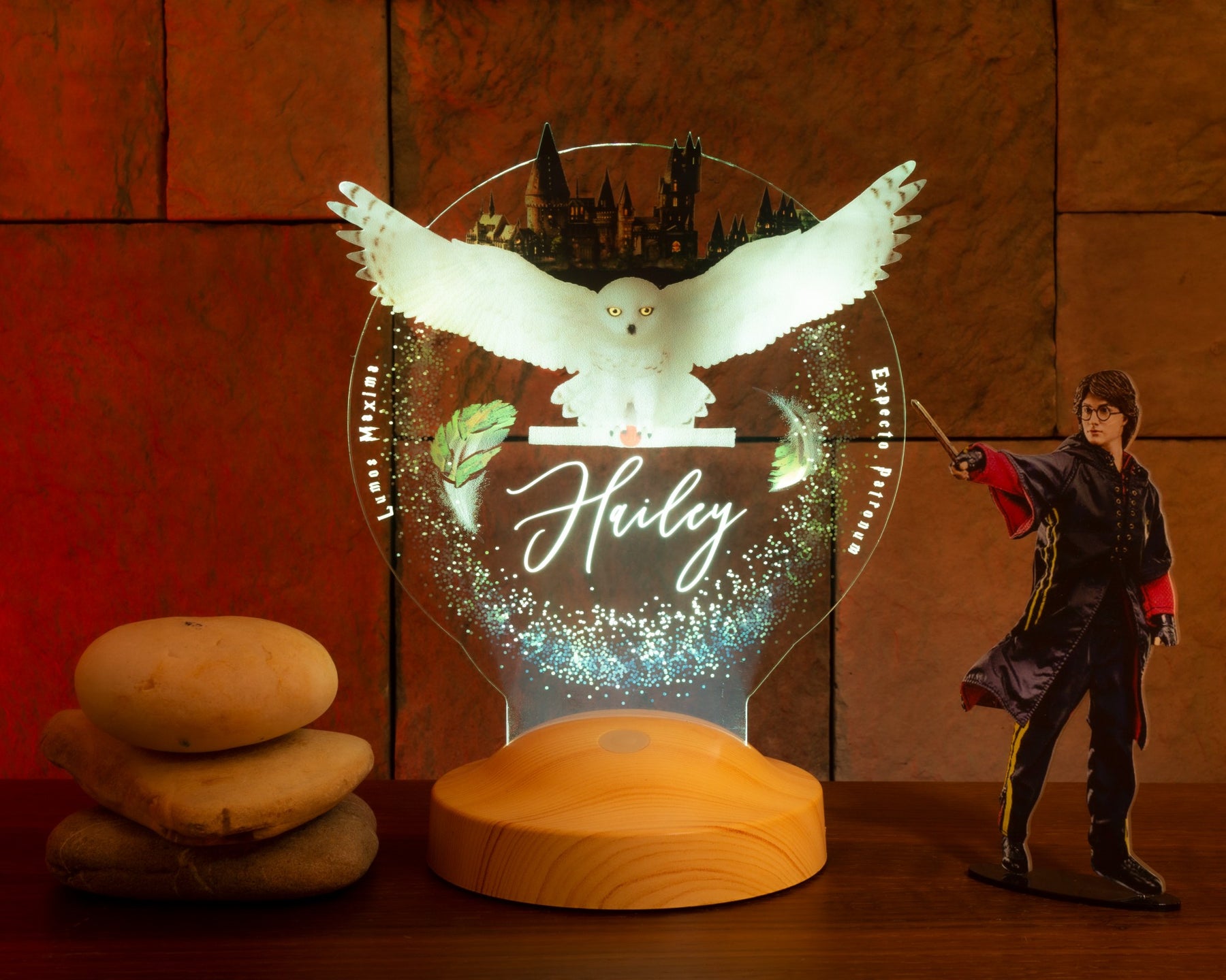 Owl Personalized Lamp with UV Printing 3D Vision LED Night Light
