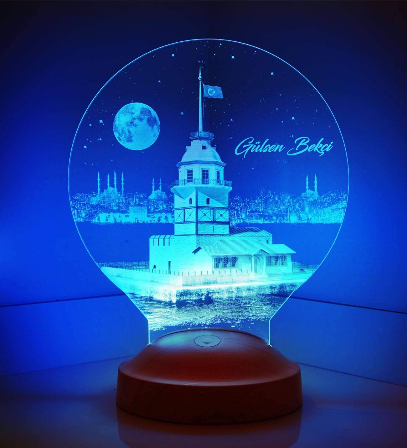 Maiden's Tower Istanbul Personalized lamp with custom text Kiz Kulesi