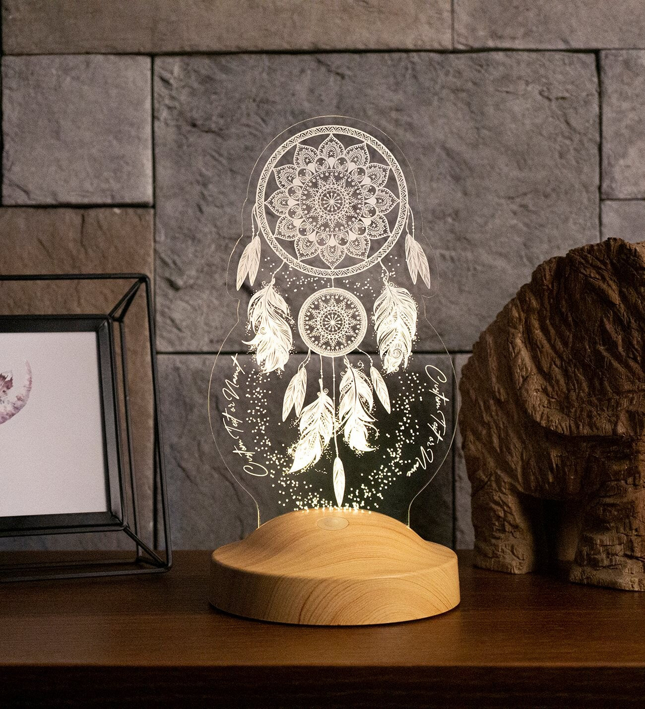 DREAMCATCHER PERSONALIZED 3D LAMP WITH YOUR TEXT DREAMCATCHER