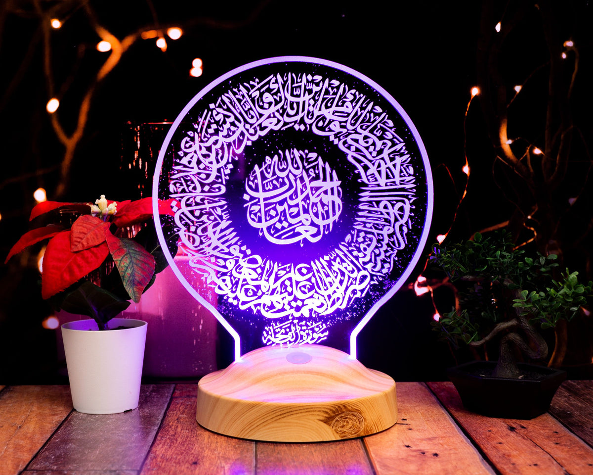 Fatiha Ramadan Decoration Islamic Eid Mubarak Decoration 3D LED Lamp 